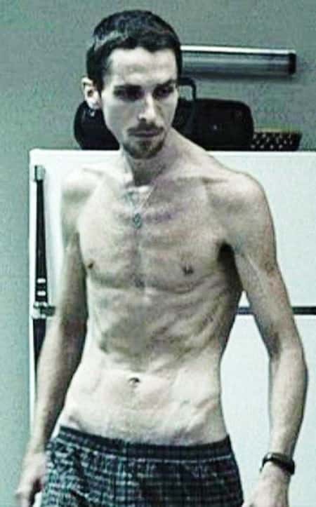 Christian Bale preparing for his role in the movie The Machinist